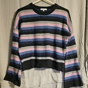 Madewell Blue, Gray And Pink Striped Sweater